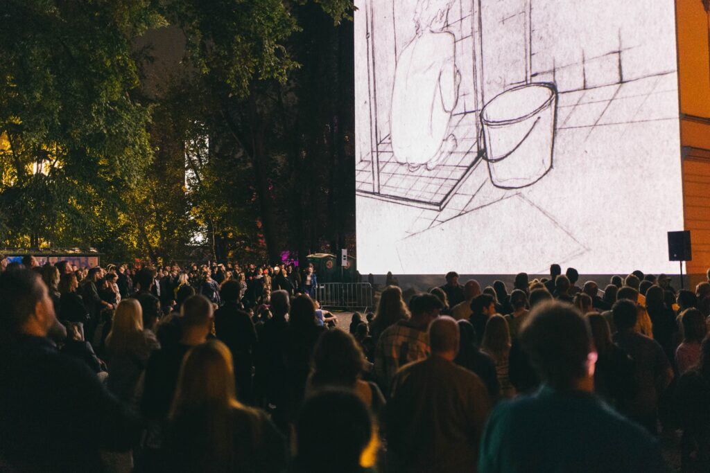 Luísa Bacelar, Wisdom Tooth, view of the projection at Kinomural Festival 2026. Photo by Jerzy Wypuch
