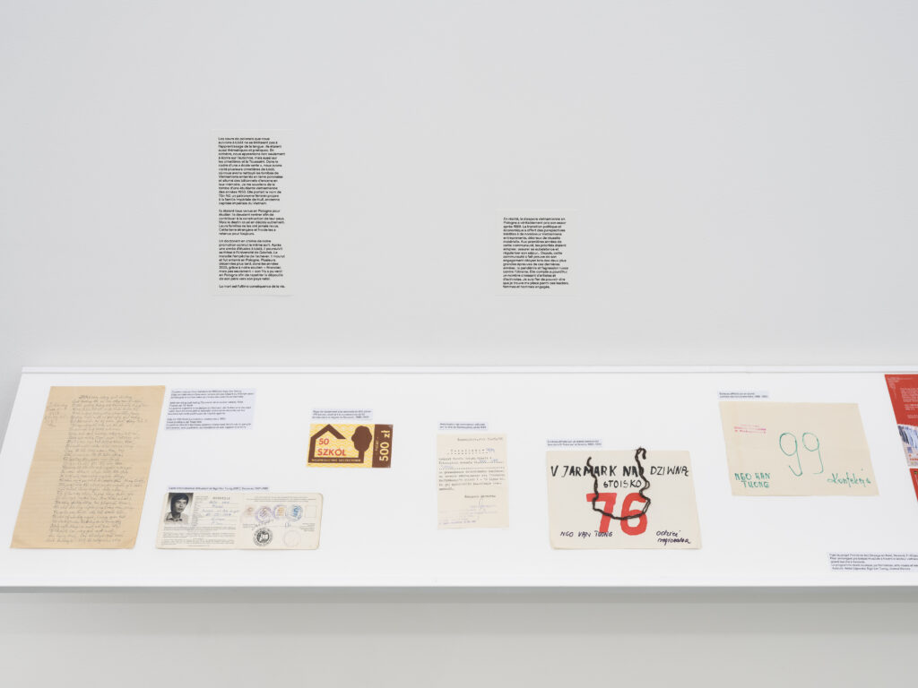 Ngo Van Tuong, archival documents and texts written by the artist, 1983–2026. View of the exhibition "Familiar Strangers. Une Pologne multiple", 49 Nord 6 Est – Frac Lorraine, Metz, 11.09.2026–14.02.2027. Photo by Fred Dott