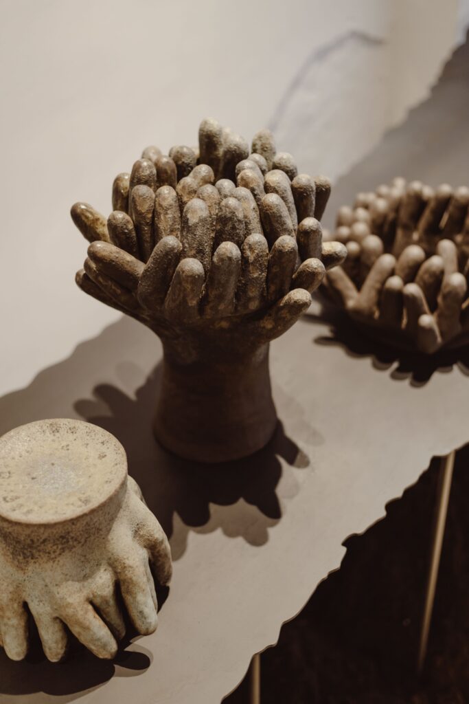 Olga Milczyńska, vessels from the series _KUNSTKAMERA_, 2026. View of the exhibition "Crafting Reality" at Pasaje94, Valencia, 12.09–31.10.2026. Photo by Alka Murat